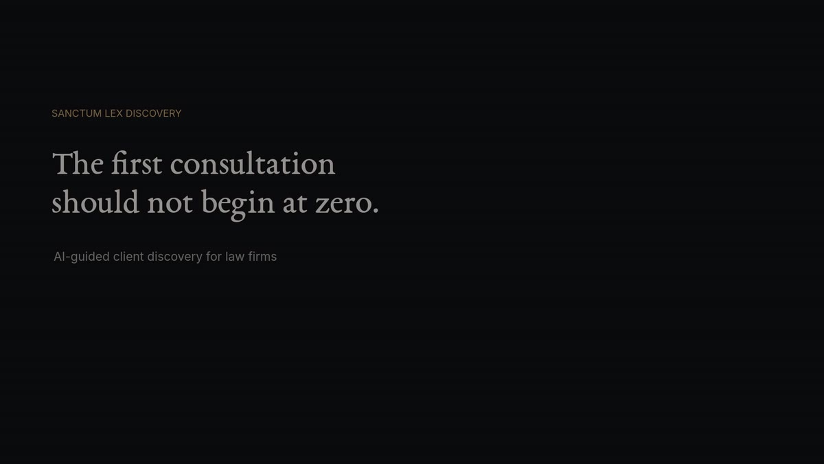 Sanctum Lex Discovery consultation interface